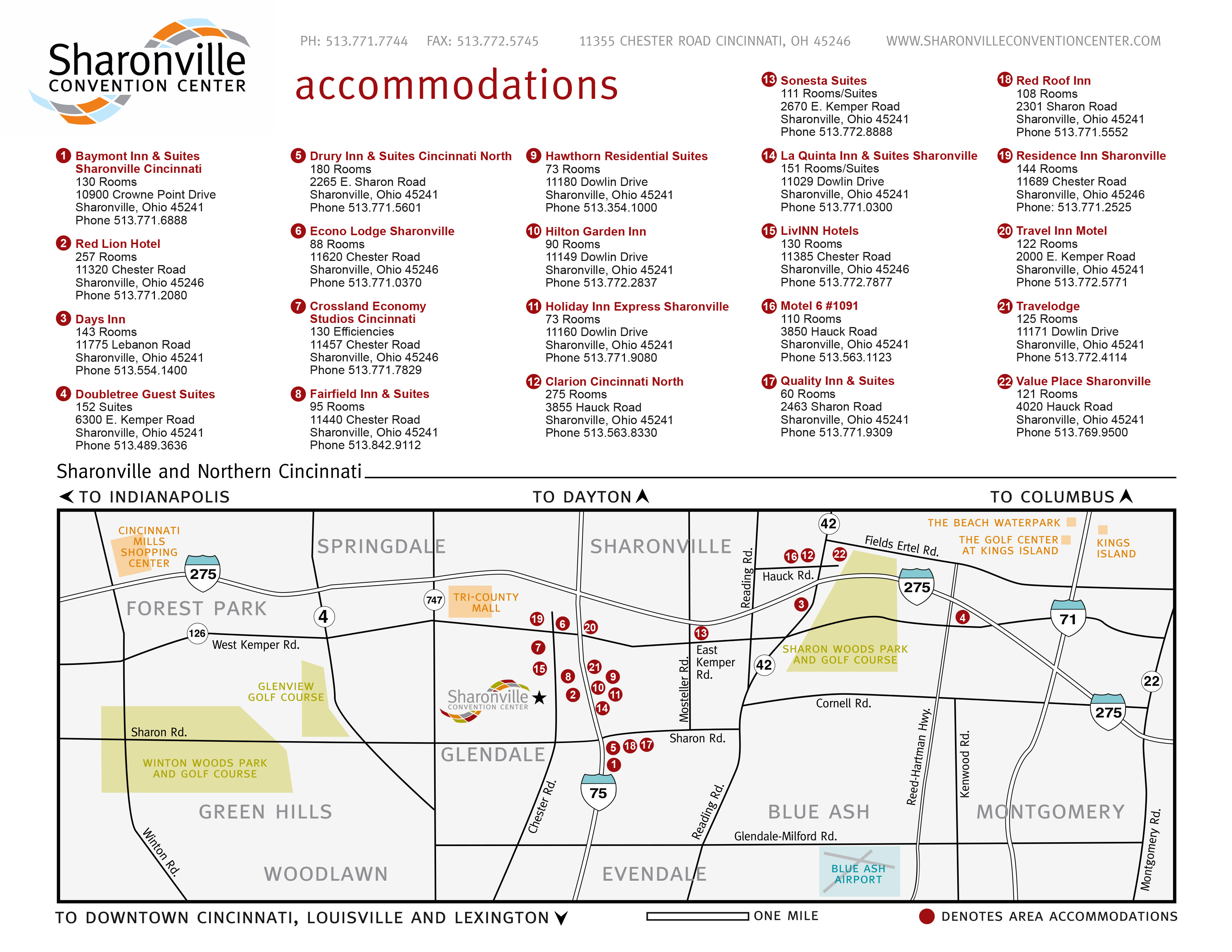 Sharonville Convention Center Accommodations Map (thumb)
